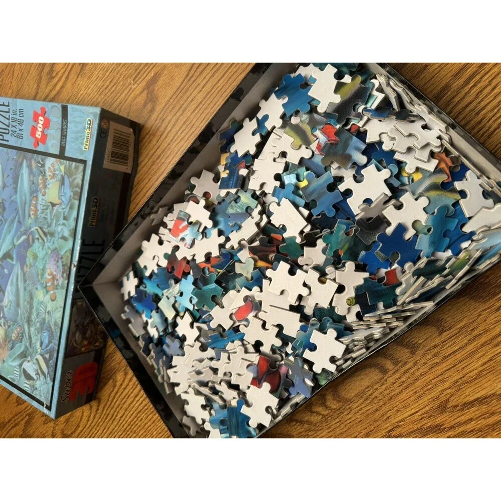 Cardinal Reef Sharks Super 3D Prime 3D Jigsaw Puzzle 500 , 61 X‎ 46 cm
